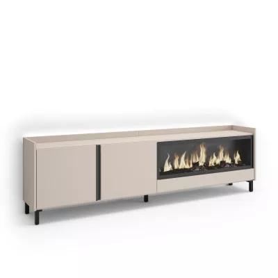 Meuble TV avec cheminée électrique et lumières LED style industriel