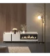Mueble TV con chimenea eléctrica y luces LED estilo industrial