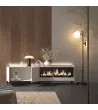 Mueble TV con chimenea eléctrica y luces LED estilo industrial