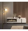 Mueble TV con chimenea eléctrica y luces LED estilo industrial