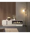 Meuble TV suspendu avec cheminée électrique et lumières LED