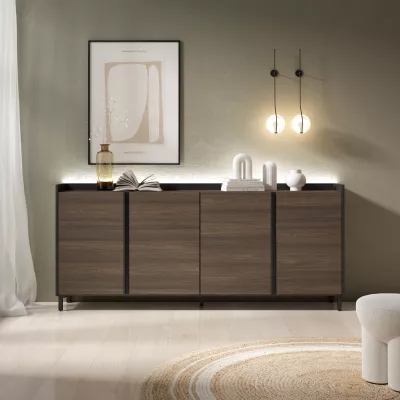 Aparador con luces LED estilo industrial