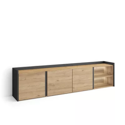 Meuble TV avec LED | chêne et noir