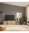 Mueble TV con LED | roble y negro