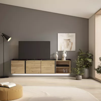 Meuble TV suspendu avec lumières LED