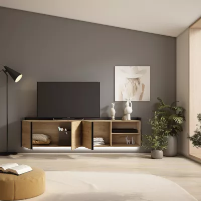 Mueble TV suspendido y luces LED