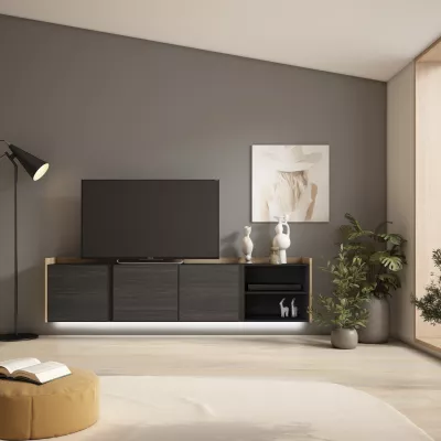 Meuble TV suspendu avec lumières LED