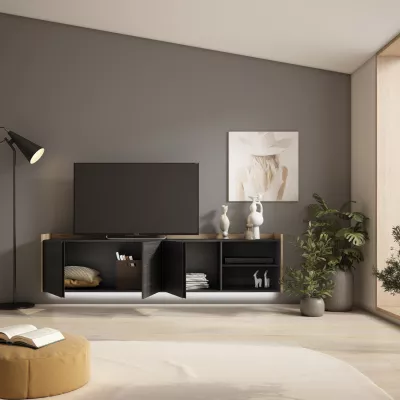 Meuble TV suspendu avec lumières LED