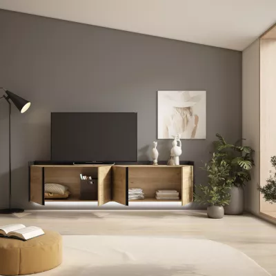 Mueble TV suspendido y luces LED