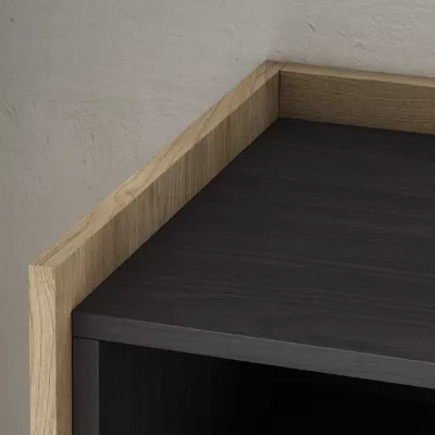 Meuble TV avec lumières LED | noir et chêne