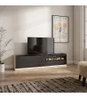 Meuble TV avec cheminée électrique et lumières LED