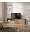 Meuble TV avec lumières LED | Chêne et noir