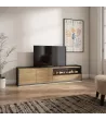 Meuble TV avec cheminée électrique et lumières LED