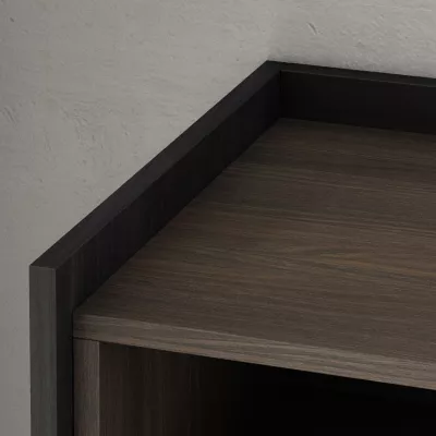 Meuble TV avec LED | Chêne foncé et noir