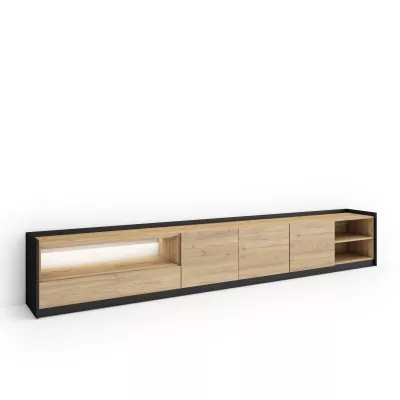 Mueble TV con luces LED | Roble y negro