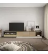 Mueble TV con chimenea eléctrica y luz LED