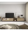 Mueble TV con luces LED | Roble y negro