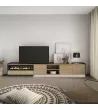 Mueble TV con chimenea eléctrica y luz LED