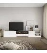 Meuble TV avec cheminée électrique et lumières LED