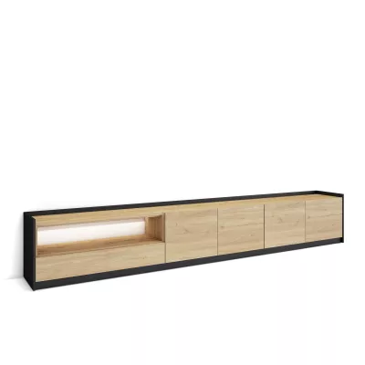 Meuble TV avec LED | chêne et noir