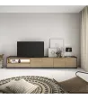 Mueble TV con LED | roble y negro
