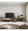 Mueble TV con LED | roble y negro