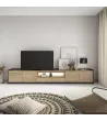 Mueble TV con LED | roble y negro