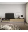 Mueble TV con chimenea eléctrica y luces LED