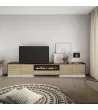 Mueble TV con chimenea eléctrica y luces LED