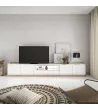 Meuble TV avec éclairage LED clair | Blanc et chêne