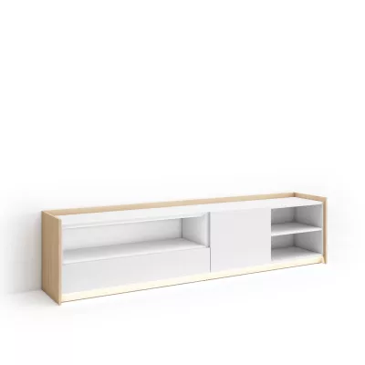 Meuble TV avec LED clair | Blanc et chêne