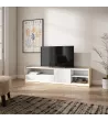 Meuble TV avec LED clair | Blanc et chêne