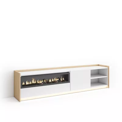 Meuble TV avec cheminée électrique et lumières LED