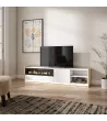Meuble TV avec cheminée électrique et lumières LED