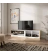 Meuble TV avec cheminée électrique et lumières LED
