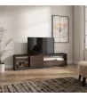 Mueble TV con luces LED | Roble oscuro y negro