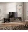 Mueble TV con chimenea eléctrica y luz LED