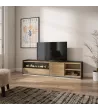 Mueble TV con chimenea eléctrica y luces LED
