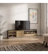 Mueble TV con chimenea eléctrica y luces LED