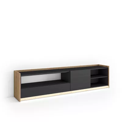 Mueble TV con LED | Negro y roble