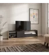 Meuble TV avec LED | Noir et chêne