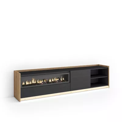 Mueble TV con chimenea eléctrica y luces LED