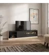 Meuble TV avec cheminée électrique et éclairage LED