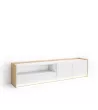 Mueble TV con LED claro | Blanco y roble