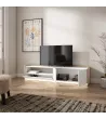 Mueble TV con LED claro | Blanco y roble