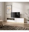 Meuble TV avec cheminée électrique et lumières LED