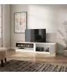 Meuble TV avec cheminée électrique et lumières LED