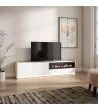 Mueble TV con chimenea eléctrica y luces LED