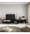 Mueble TV con luces LED | Negro y roble