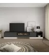 Mueble TV con chimenea eléctrica y luces LED